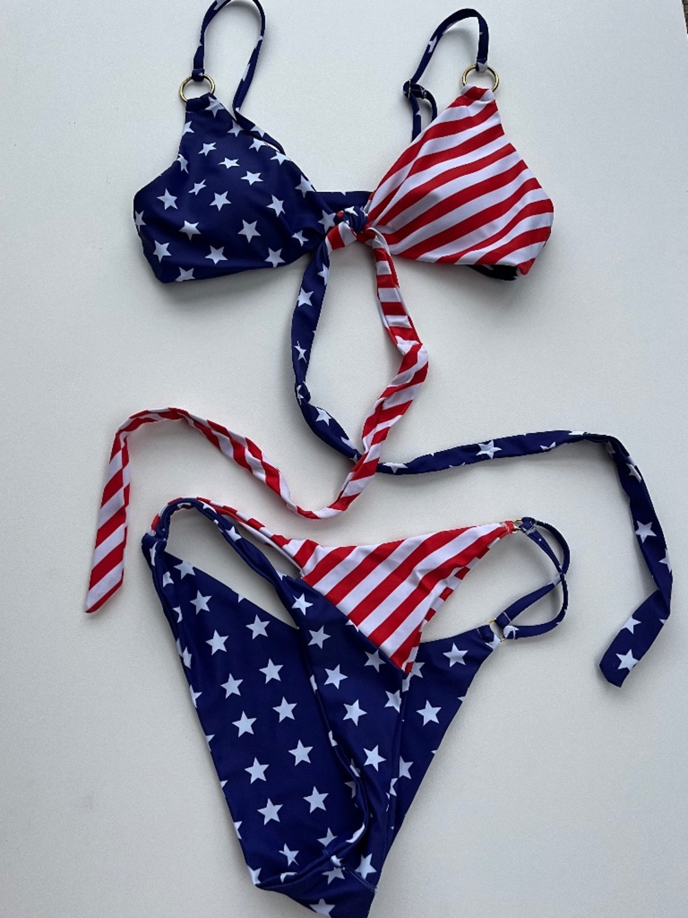 American flag bikini set 2 pc size medium